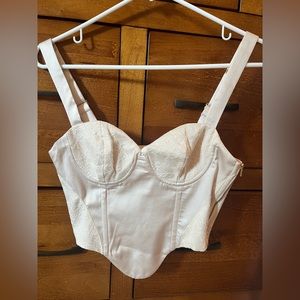 MESHKI Havva Satin Lace Corset Top